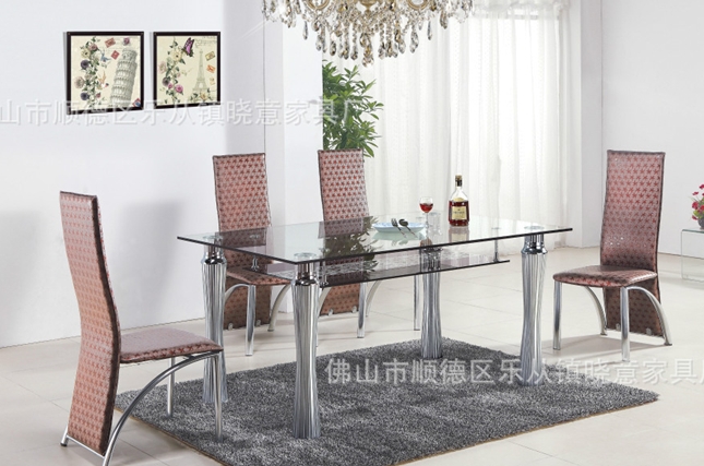 晓意钢化玻璃餐桌椅1