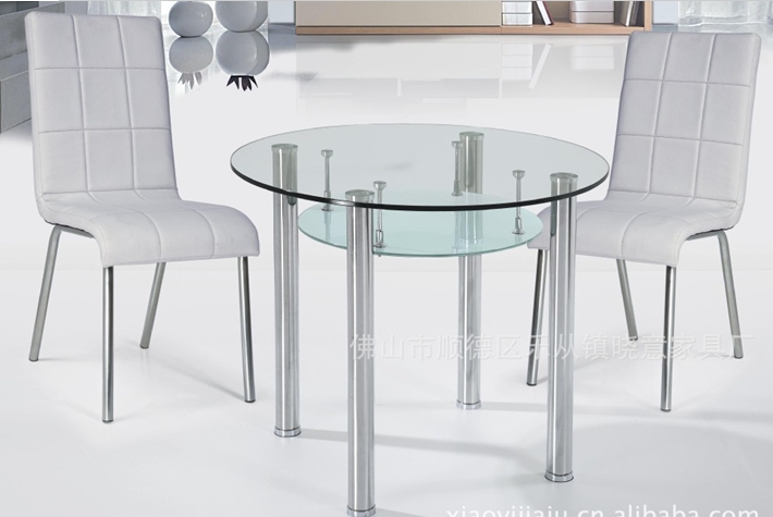 晓意钢化玻璃餐桌椅2