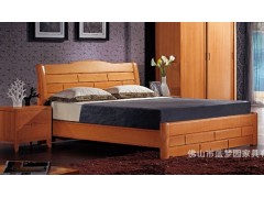 批发原木色榉木床 1.5米1.8米