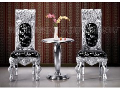 厂家供应欧式玻璃钢全贴金箔银箔 皇室椅子