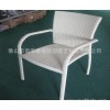 白色PE藤扶手椅0955  藤椅