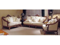 欧式布艺客厅沙发 定制实木雕刻