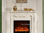 欧式实木壁炉 白色田园 装饰柜 仿真炉芯壁炉