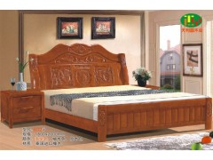 天利圆632橡木床，厂家批发实木床|双人床|白坯床|餐椅