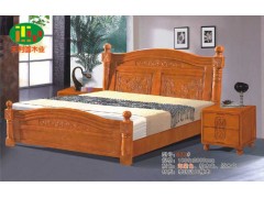 天利圆633橡木床，厂家批发实木床|双人床|白坯床|餐椅