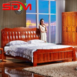 老榆木床 中式全实木床1.8米厚重款 1.5m简约现代双人床实木家具