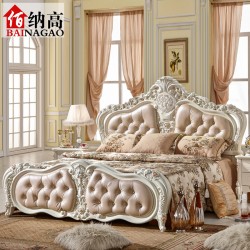 0元分期购 欧式床法式家具床实木双人床田园公主床高箱储物真皮床