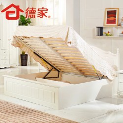 德家家具 欧式床 双人床 1.8 实木床 韩式 高箱床 公主床 田园床
