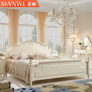 漫维 特价促销 韩式床双人床 公主床 婚床 白色田园床 卧室家具