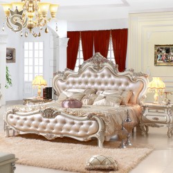 诗蒂凡家具 欧式床双人床 公主床 实木床 法式床 田园床1.8米婚床