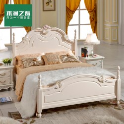 木澜之春家具 欧式 田园床 韩式实木床 公主床 双人床1.8米 特价