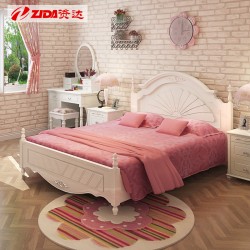 资达家具 韩式床公主床田园床实木床1.8米欧式床高箱床1.5婚床