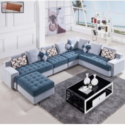 江彬 布艺沙发组合 转角沙发 L型布艺沙发 地中海风格