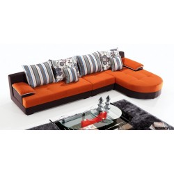 布艺沙发 组合 小户型客厅 L形转角 套装沙发彩色1316
