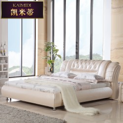 家具厂直销 双人床1.5/1.8米 头层真皮床 简约现代卧室软床626#