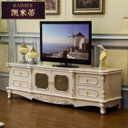 欧式电视柜大理石实木象牙白套装客厅简约储物特价家具 厂家直销