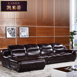 现代真皮沙发组合 进口厚黄牛真皮艺术家居 大小户型客厅转角沙发