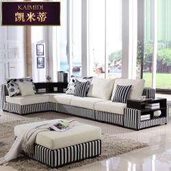 布艺沙发组合 现代大小户型客厅 时尚简约宜家居转角L型 储物沙发