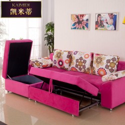 宜家小户型多功能沙发床 双人可拆洗折叠储物布艺沙发 懒人沙发