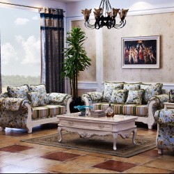 高档欧式法式布艺沙发 客厅组合沙发 田园实木雕花沙发 厂家直销