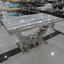 【佳优】04现代新款不锈钢S632茶几 厂家专业生产大理石茶几配套