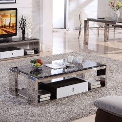 【佳优】2014现代时尚不锈钢大理石610茶几 工厂直销客厅创意家具