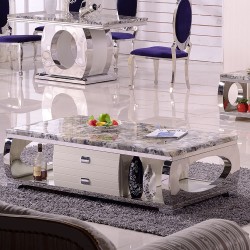 【佳优】2014新款现代不锈钢大理石811茶几 酒店客厅KTV家具