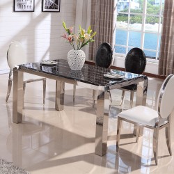 【佳优】2014简约新款不锈钢大理石610餐桌 厂家供应创意家具批发