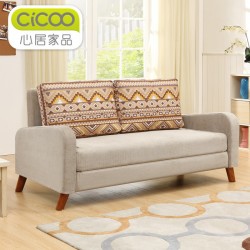 心居家品美式沙发床1.5米1.8米1.2米双人单人实木折叠布艺多功能