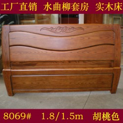 批发水曲柳家具实木床1.8米双人床高箱床顺德家具8069#新款