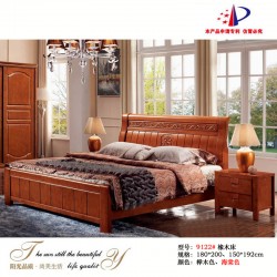 【木然居】批发橡木实木床1.8米双人床高箱床纯实木9122#新款