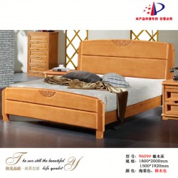 批发橡木实木家具橡木床1.8米双人大床高箱床顺德家具9609#加厚款