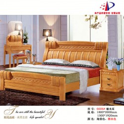批发橡木实木家具橡木床1.8米双人大床高箱床顺德家具6606#加厚款
