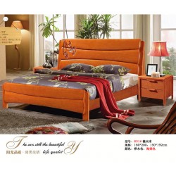 批发橡木实木家具橡木床1.8米双人大床高箱床顺德家具831#