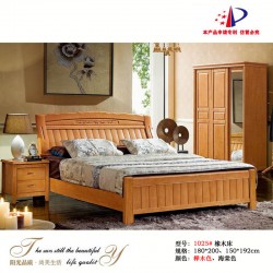 批发橡木实木家具橡木床1.8米双人大床高箱床顺德家具1025#