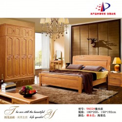 批发橡木实木家具橡木床1.8米双人大床高箱床顺德家具9602#厚款