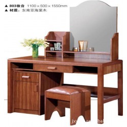 批发海棠木套房家具实木梳妆台妆凳化妆台化妆镜1.1米803#