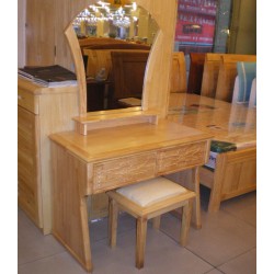 批发橡木套房家具橡木实木梳妆台化妆台妆镜妆凳0.9米609#