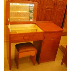 批发顺德家具橡木套房实木床头柜衣柜梳妆台妆凳1.0米706#多功能