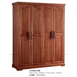 批发海棠木套房家具实木衣柜四门开门衣柜顺德家具902#1.65米