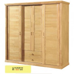 批发顺德家具橡木套房床头柜妆台衣柜四门推拉 601#