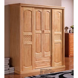 批发橡木实木家具衣柜储物柜四门推拉衣柜1.8米206#多门可选