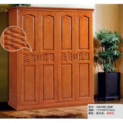 批发顺德家具橡木套房床头柜妆台衣柜四门衣柜1.65米 206#