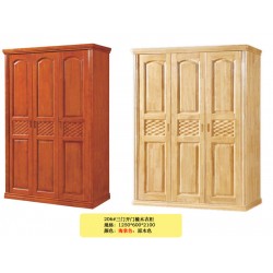 顺德家具批发橡木套房床头柜妆台衣柜三门开门衣柜1.2米 206#