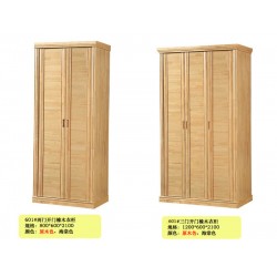 批发顺德家具橡木套房床头柜妆台橡木衣柜两门三门衣柜 601#