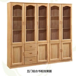 工厂直销品质保证橡木实木书柜文件柜三门1.2米顺德家具