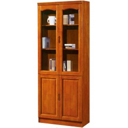 工厂直销品质保证橡木实木书柜文件柜两门书柜0.8米顺德家具