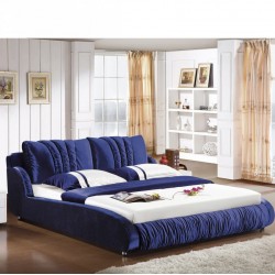 现代布艺床 时尚简约布床 1.5 1.8米 软靠背双人床 可拆洗