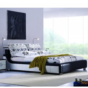 特价床 经典黑白床 时尚皮布床 皮配布软床 双人床 1.8米 1.5米