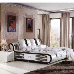 厂家直销 现代简约真皮床 带储物 1.8米 1.5 米 皮床批发零售